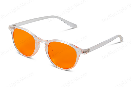 Occhiali Anti Luce Blu con Montatura Cristal, Vista Angolare da Destra