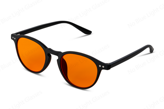 Occhiali Anti Luce Blu con Montatura Nero Opaco, Vista Angolare da Destra